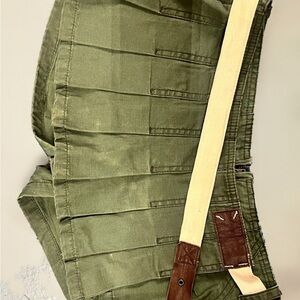 Olive Green Women's Skort with belt.